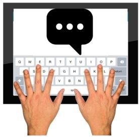 Hands typing