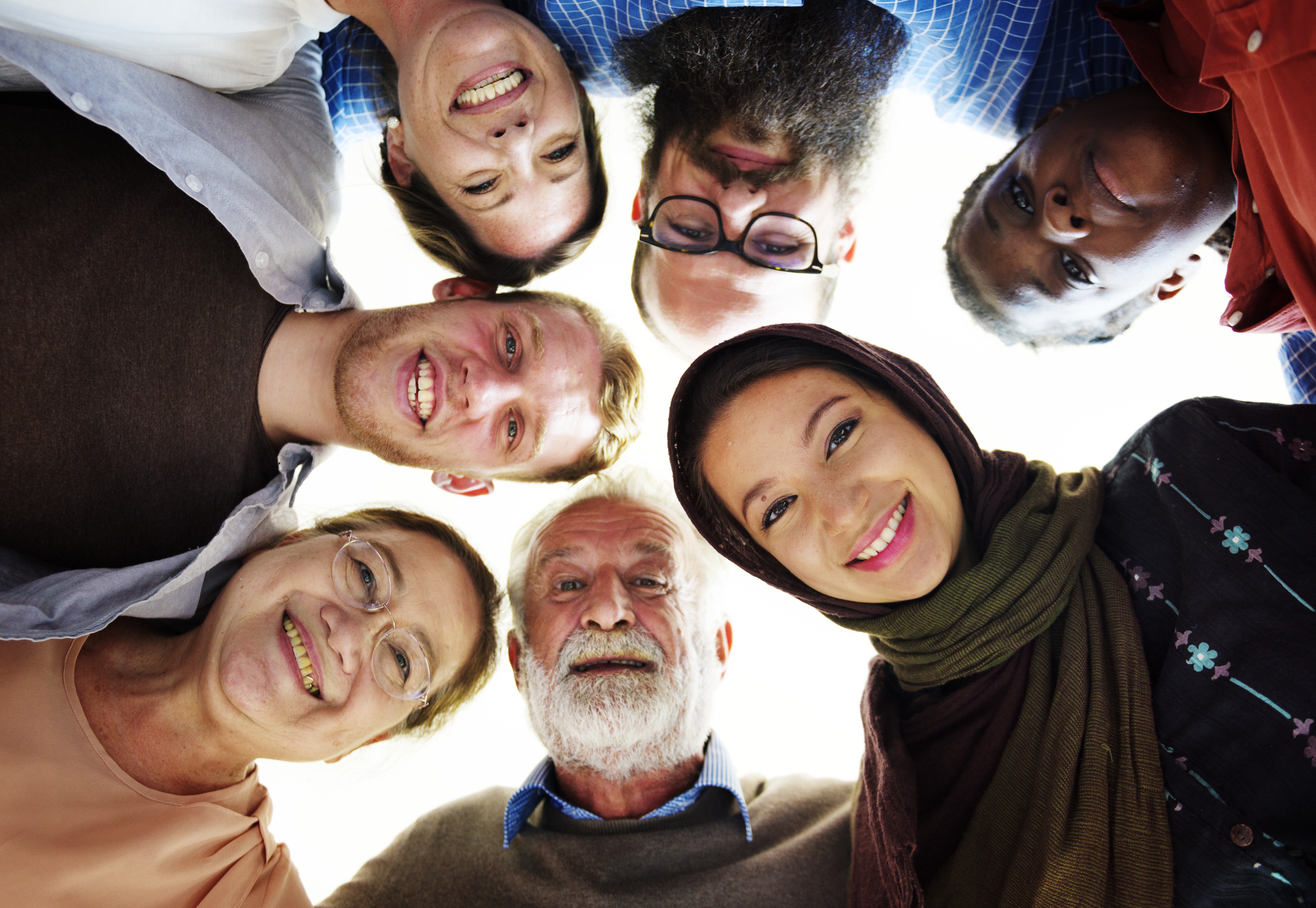 Group of people looking into camera