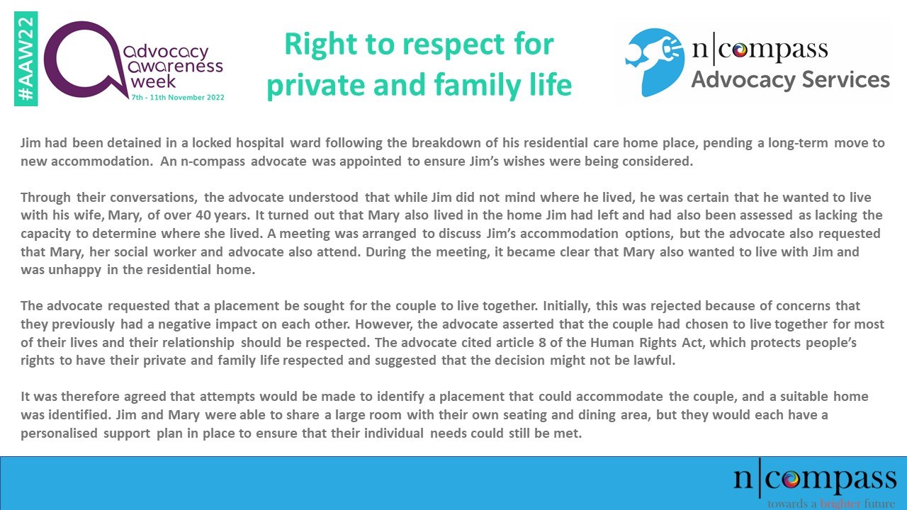 Right to Respect for private and family life