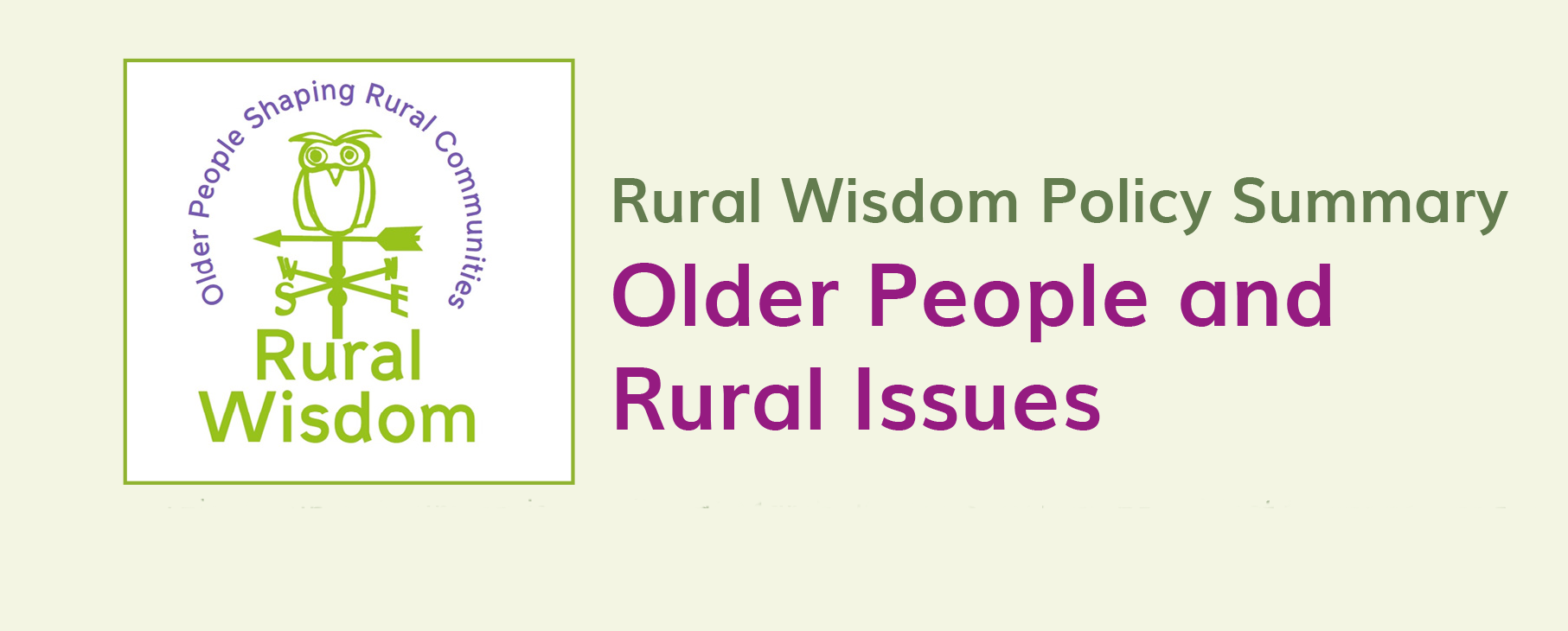 Rural Wisdom Older People Rural Issues