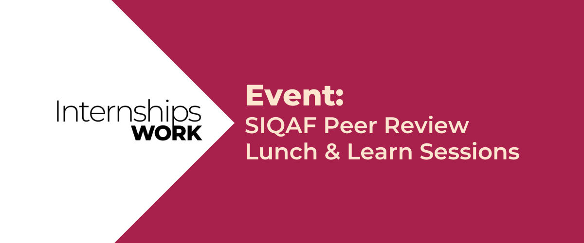 SIQAF Peer Review Lunch Learn Sessions Image