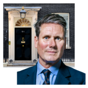Photo symbol image of the Prime Minister in front of No 10 Downing Street