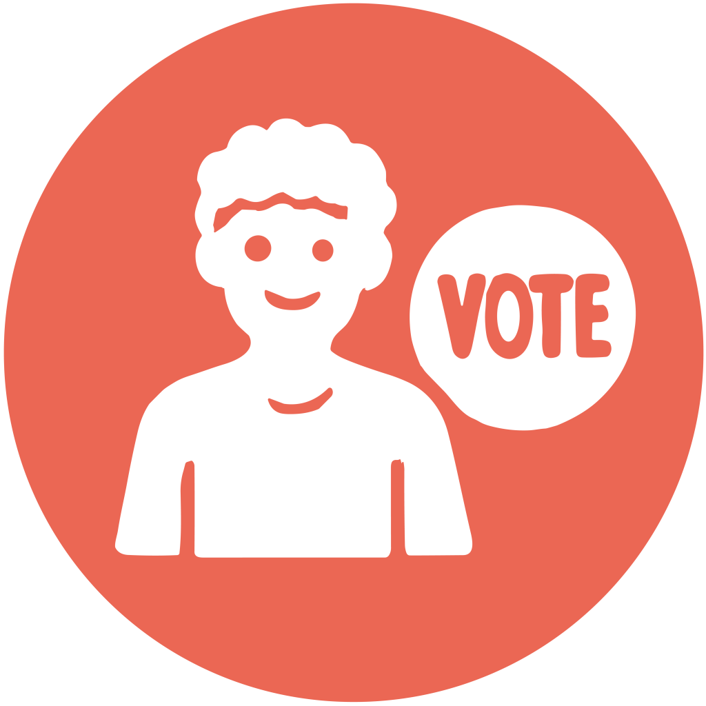 Orange circle young person vote