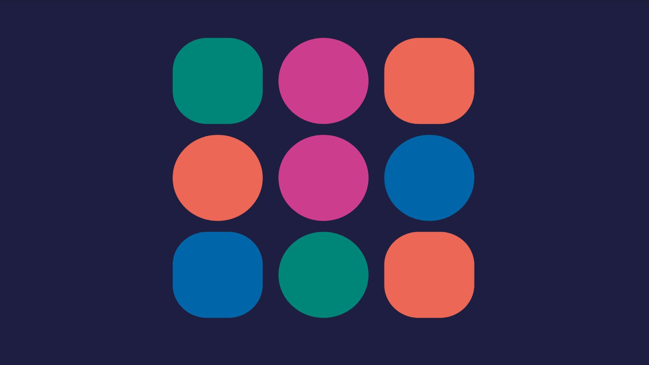 A dark blue background with the 9 brightly coloured dots from the NDTi logo.